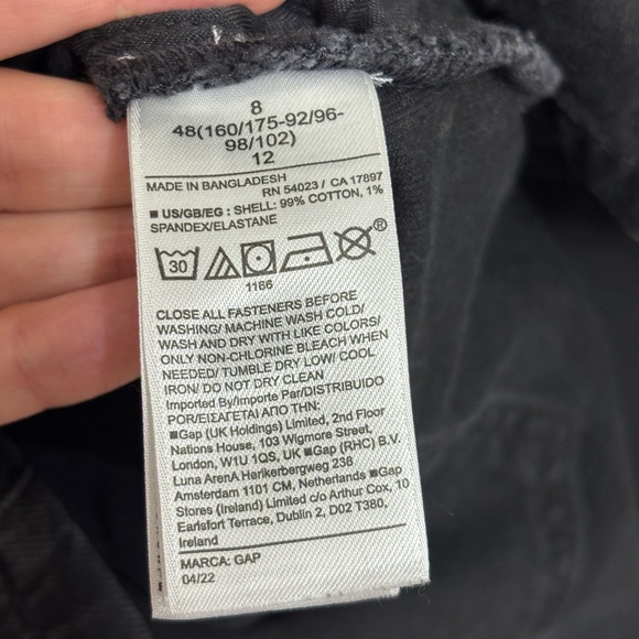 GAP Denim Mini Dress with Washwell in Black Wash - Size 8 - Picture 5 of 6